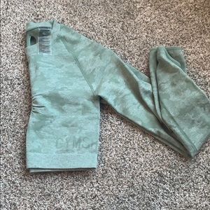 GymShark Green Camo Crop Long Sleeve